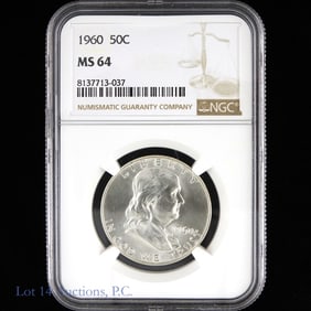 1960 (P) USA Silver Franklin 50c (PCGS MS 64)