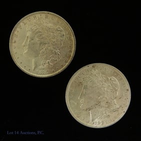 1887 & 1921 USA 90%-Silver Morgan Dollars (2)