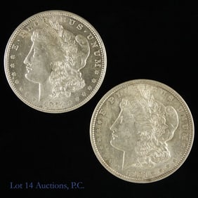 1921 (P) USA 90%-Silver Morgan Dollar (2)
