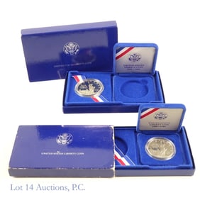 1986-S USA Silver Liberty Comm Dollar in OGP (2)