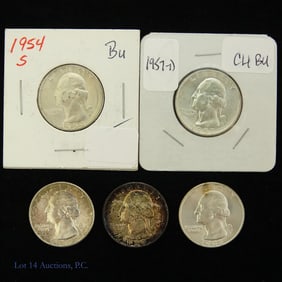 1948 - '59 USA Silver Washington 25c *Unc - BU+ (5)