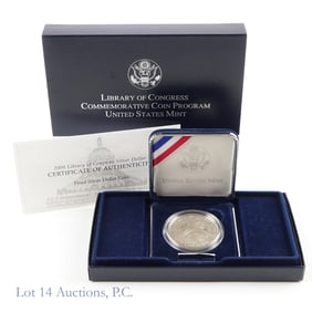 2000 (P) USA Silver Proof Library of Congress $1