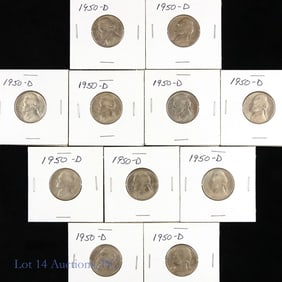 1950-D USA Jefferson Nickels - Key Date *BU+ (11)