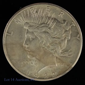 1922-S USA Silver Peace Dollar (*AU+)