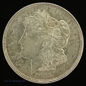 1921-D USA Silver Morgan Dollar (*AU+)