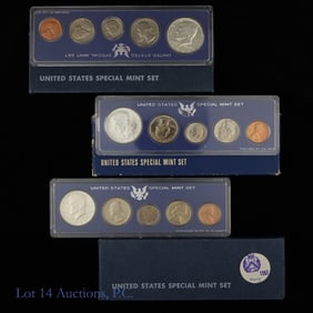 1966 & 1967 USA 40%-Silver Special Mint Sets (3)