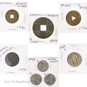 USA & Asian Silver, Copper, Steel Coins (8)