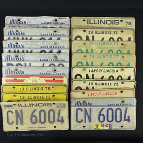 17 - 1971 Thru 1980s Illinois License Plates