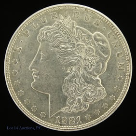 1921-D USA Silver Morgan Dollar (AU+)