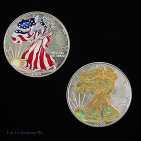 American 99.9% Silver Eagles $1 Bullion Coins (2)