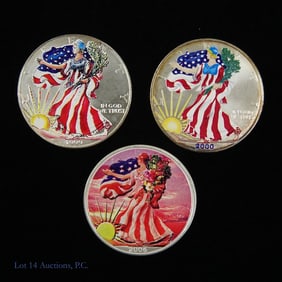 American 99.9% Silver Eagles $1 Bullion Coins (3)