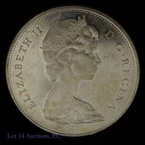 1965 Canada Voyageur 80%-Silver Dollar (BU)