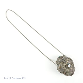 Sajai Silver Tone Metal Crossbody Purse