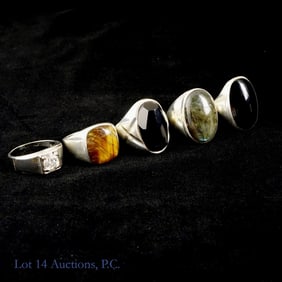 Assorted Sterling Silver Rings with stones (5)