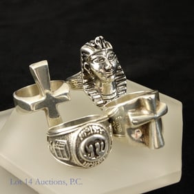 Sterling Silver Rings (4) (72g)