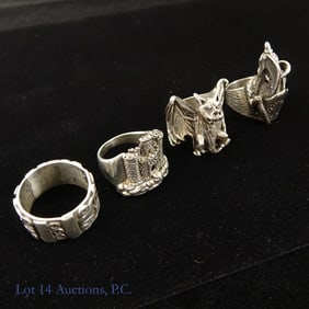 Assorted Sterling Silver Rings (4) (62g)