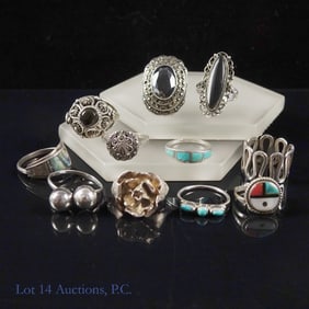 Lot of 11 Sterling Silver Rings
