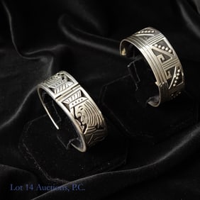 Sterling Silver Bangle and Cuff Bracelets (2)