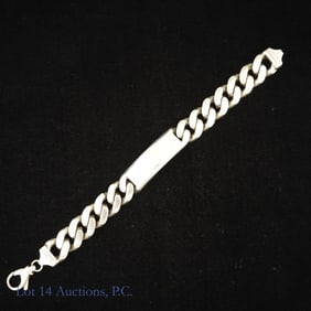 Sterling Silver Unengraved ID Bracelet (126g)