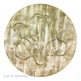 14k Yellow Gold Monogrammed Brooch Pin