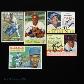 Ernie Banks (3) Minnie Minoso (2) Signed Cards