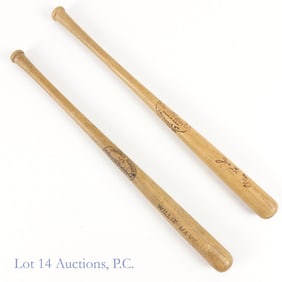 Willie Mays & Joe Di Maggio Mini Baseball Bats