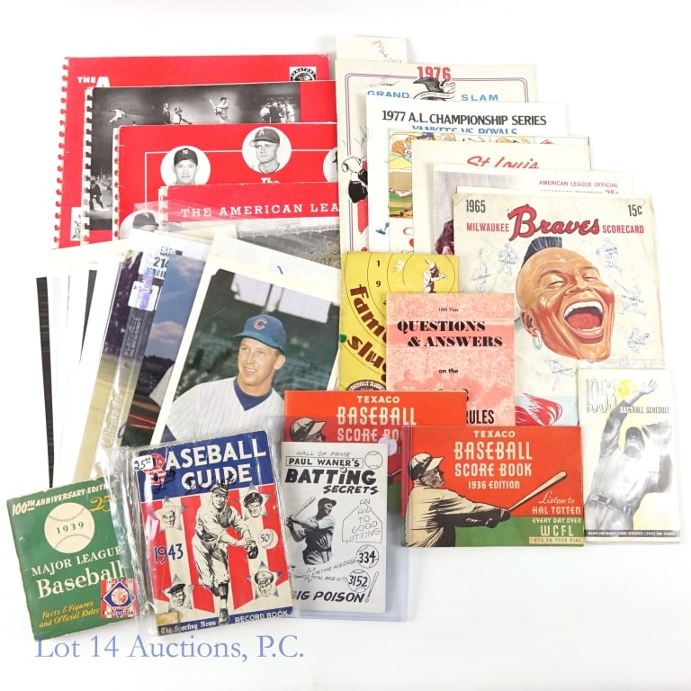 Baseball Ephemera Autographs Sy Rosenthal Collect: *** Autographs in this lot are sold "as is" with no guarantees or COAs. *** 1976 ALCS program and (clean) scorecard - Yankees @ Royals. Cover signed by Frank White and Bob Stinson. Index card inside a
