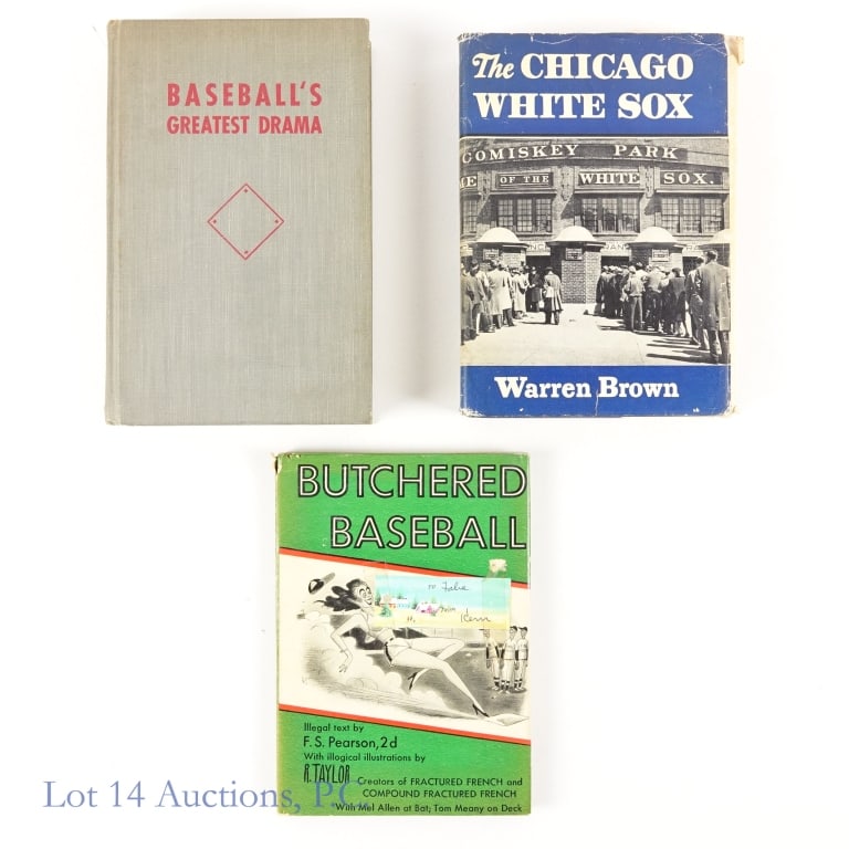White Sox Signed Red Faber Baseball Books (3): This lot is sold "as is" with no guarantees or COAs. 3 books - all of which we believe were once owned by Hall of Fame pitcher Urban "Red" Faber. "The Chicago White Sox" by Warren Brown. 1952. Dust ja