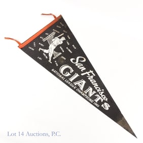 1962 San Francisco Giants NL Champion Felt Pennant