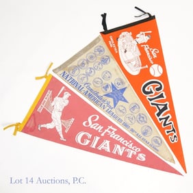1950s/1960s San Francisco Giants Felt Pennants (3)