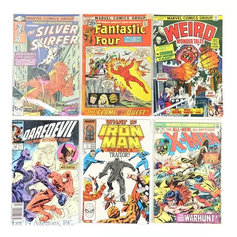 X-Men #95, Key MARVEL Comics (6): X-Men #95, Key MARVEL Comics (6). Collection of comic books from Marvel publishing including some key issues. Key Issues included: Uncanny X-Men #95 - Death of Thunderbird, John Proudstar, killed in a