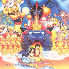 Lot of 2 Framed Disney Aladdin Prints