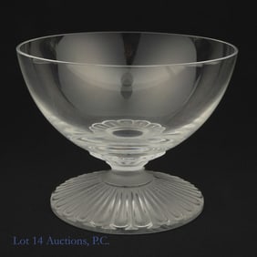 Lalique Crystal Elvire Footed Bowl