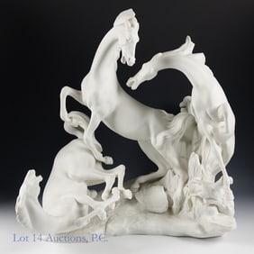 Lladro 'Horse Group' Sculpture, 18" Tall  - LOCAL / 3RD