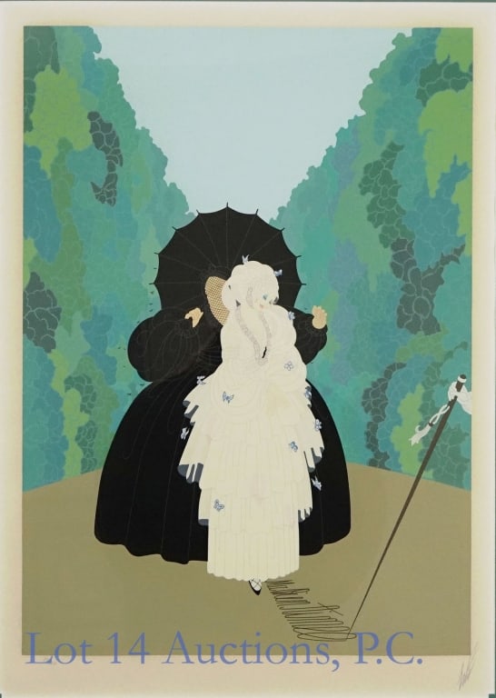 Erte Signed Serigraph Print - Debutante ***: *** LOCAL PICK UP OR THIRD PARTY SHIPPING ONLY.*** A matted and framed serigraph print by Russian-French artist Erte (Romain de Tirtoff, 1892-1990). Numbered 231/300 in the bottom left, signed by the