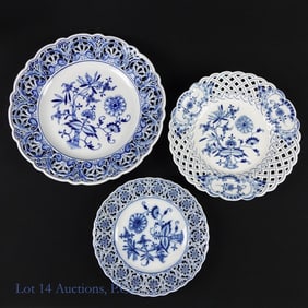 Meissen Blue Onion Reticulated Plates