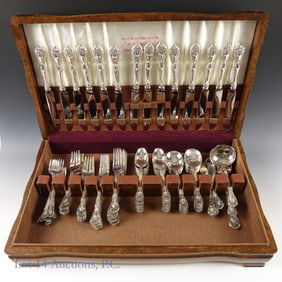 Alvin Sterling Silverware Set With Wooden Box