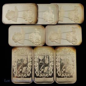 1974 Madison Mint 99.9% Silver 1 Ozt. Ingots (8)