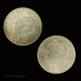1887 & 1921 USA 90%-Silver Morgan Dollars (2)