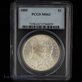 1885 (P) USA Silver Morgan Dollar (PCGS MS63)
