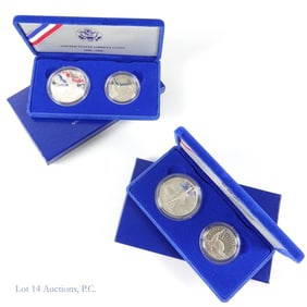 1986-S USA Silver Proof Liberty Comm. 2-Coin Set