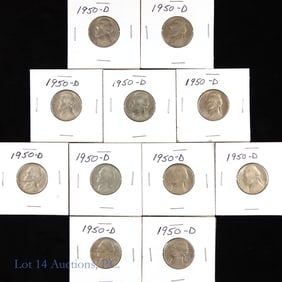 1950-D USA Jefferson Nickels - Key Date BU+ (11)