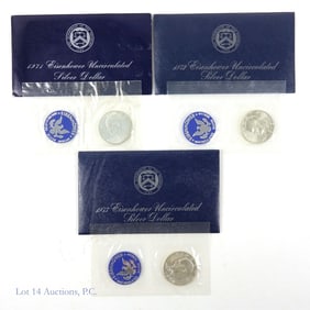 1971s - 1973s USA Silver Unc. Ike $1s Blue OGP -3