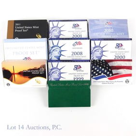 1998s - 2014s U.S. Mint Clad Proof Sets (10)