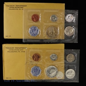 1963 & 1964 USA Silver 5-Coin Proof Sets (2)
