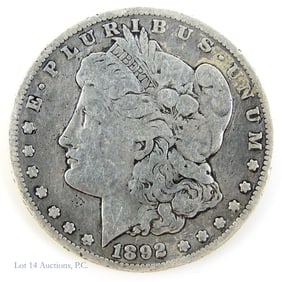 1892-S USA Silver Morgan Dollar Semi-Key Date (G)