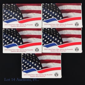 2010-S USA Silver Proof ATB 25c 5-Coin Sets (5)
