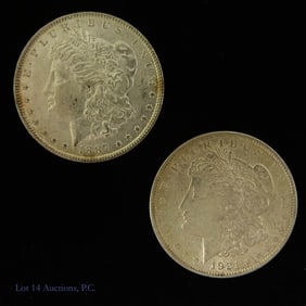 1887 & 1921 USA 90%-Silver Morgan Dollars (2)