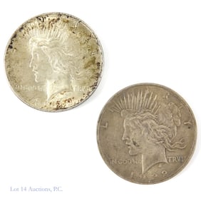 1922 USA 90%-Silver Peace Dollars (2)