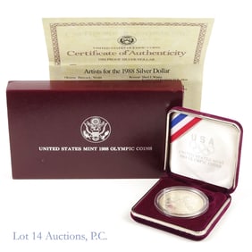 1988-S USA 90%-Silver Proof Olympic Dollar